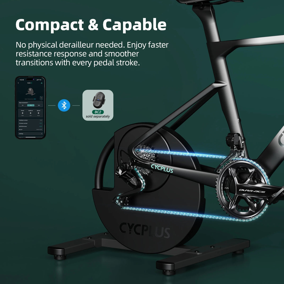 CyclPlus R200 Intelligent Direct Drive Cycling Trainer With Power Meter