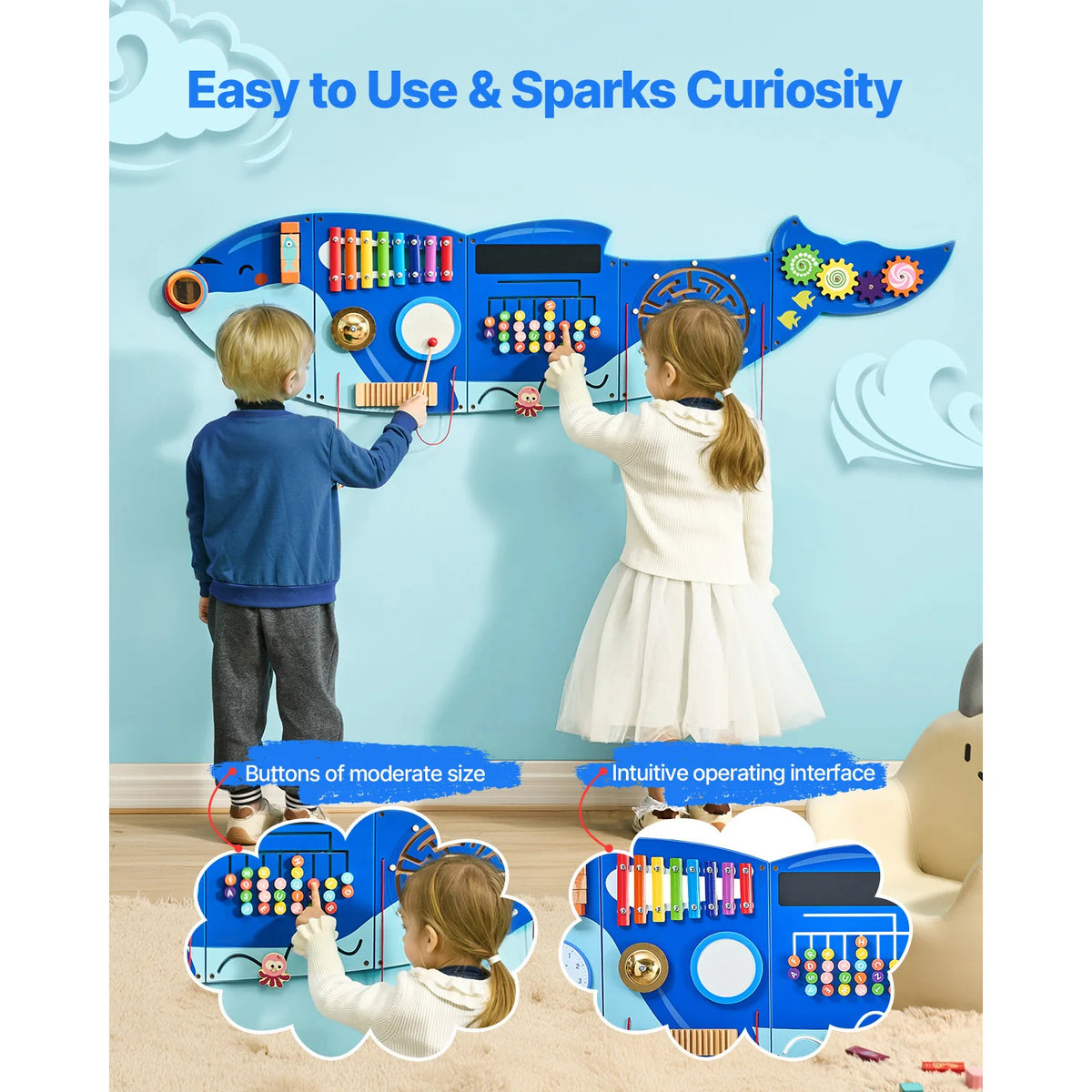 SucceBuy Kids Wall Busy Board For Sensory Learning Activities