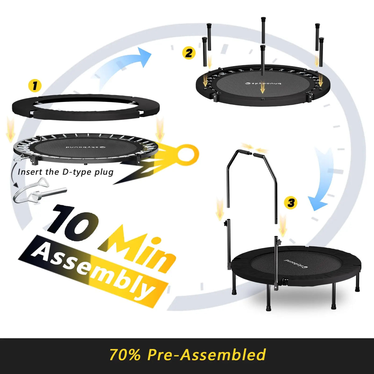 Professional Foldable Mini Rebounder Trampoline For Home Cardio Fitness