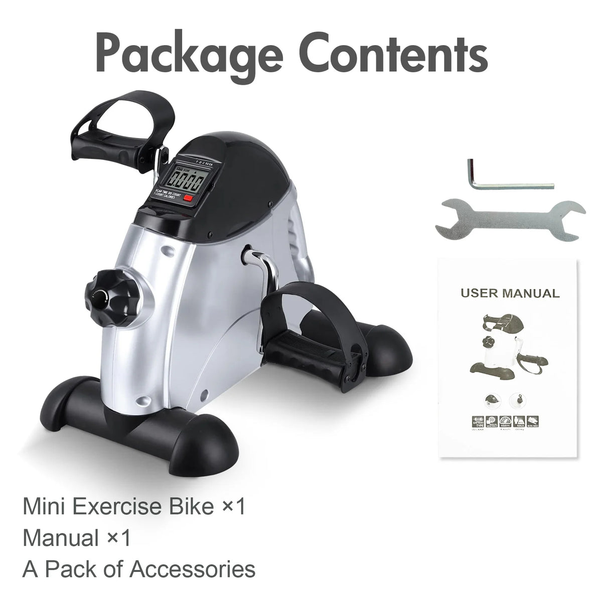 Motorized Mini Under Desk Pedal Exerciser Digital LCD Display