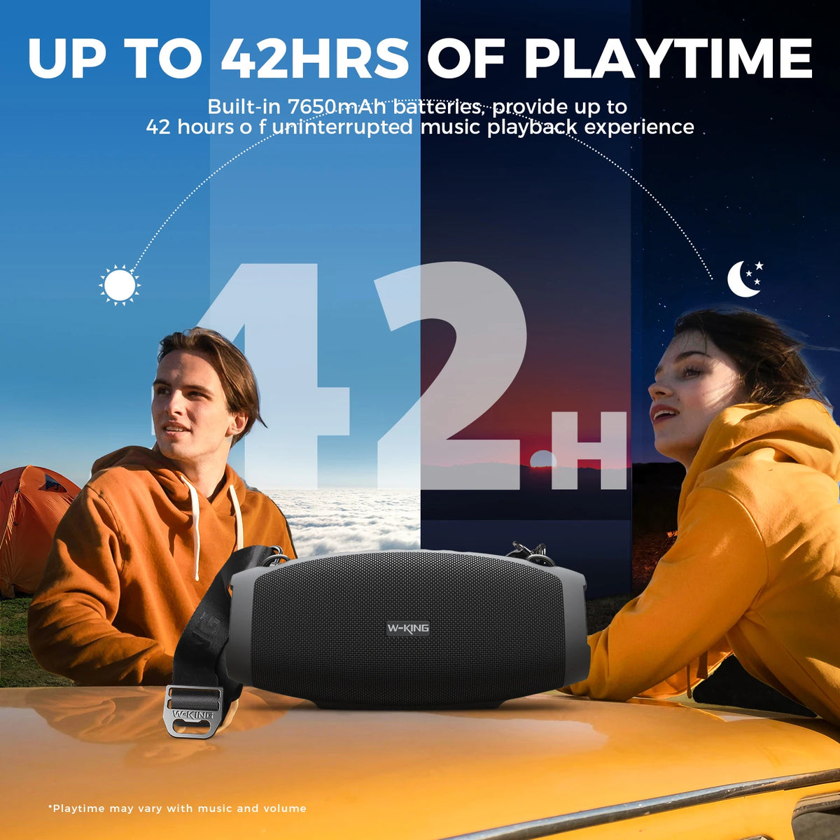 W-KING X10 Portable Waterproof Bluetooth Speaker Featuring Deep Bass