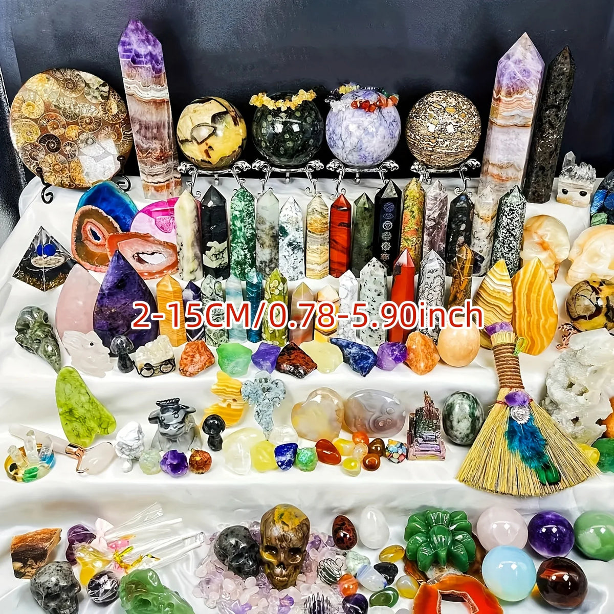 CrystalHola Mixed Raw Crystal Stones Gift Box For Home Decor