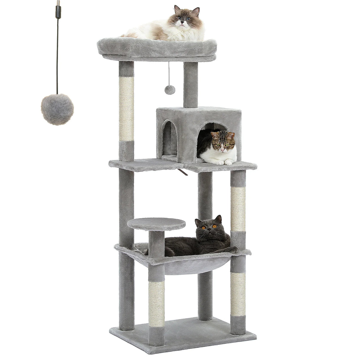Pawz Road Multi Level Cat Tower With Hammock Sisal Posts