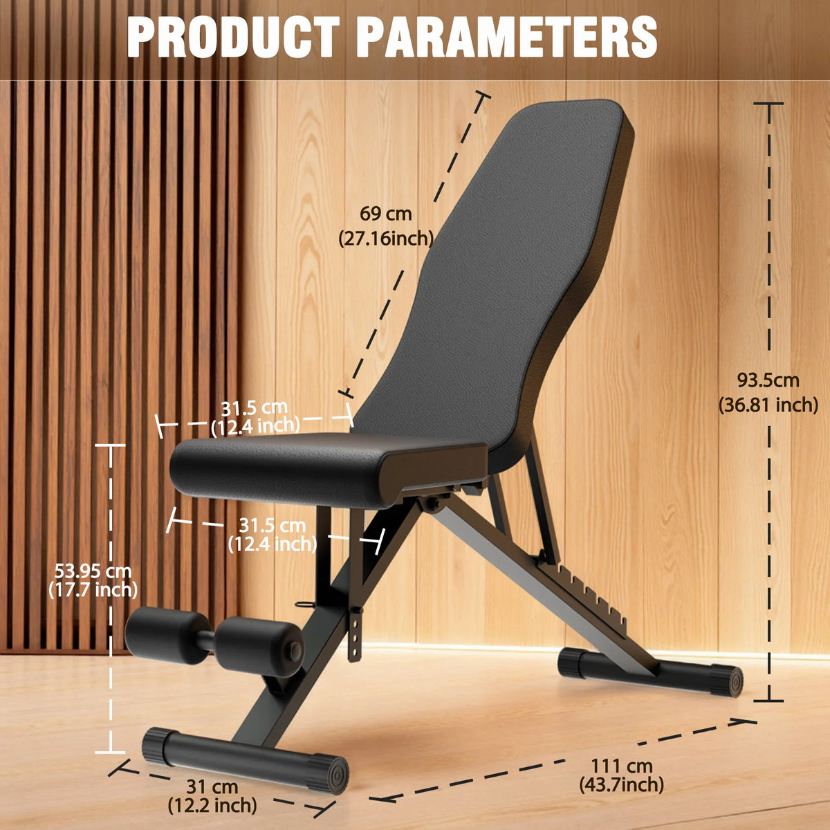 Foldable Adjustable Weight Bench For Full Body Strength Training