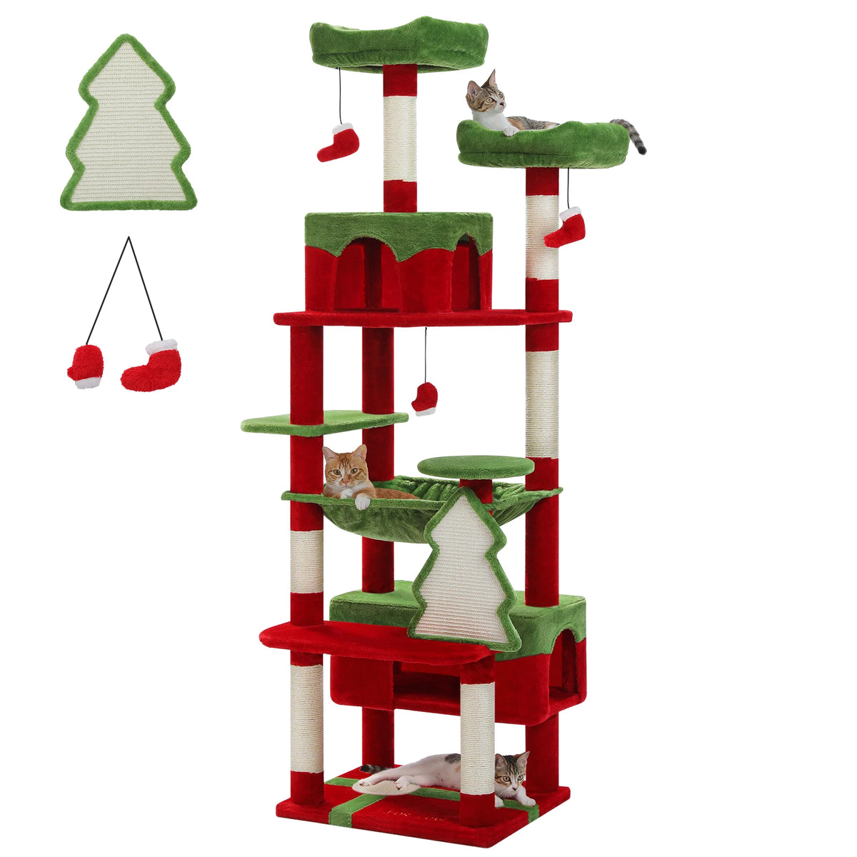 PAWZ Road Multi Level Cat Tree Tower With Hammock Posts