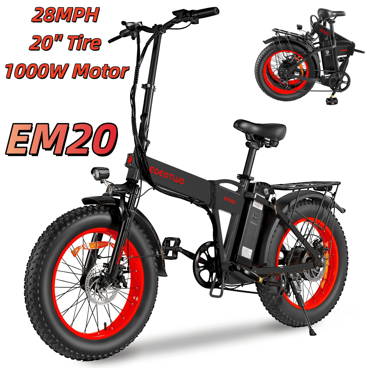 EOEOTWO 1000W Motor Adult Fat Tire Electric Bicycle