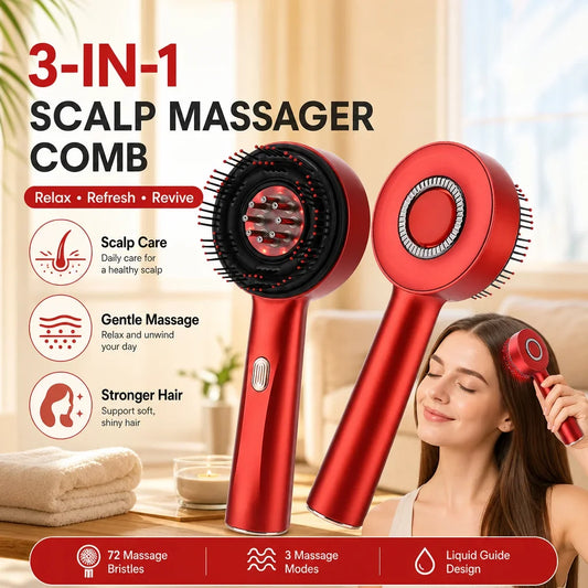 Afdeal Electric Scalp Massaging Hair Brush With Oil Dispenser