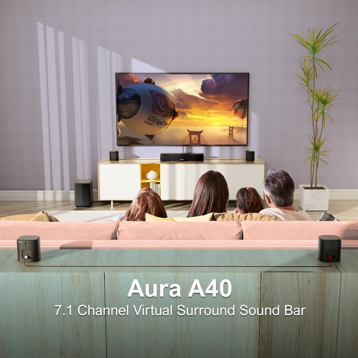 Ultimea 7.1CH Virtual Surround Soundbar With Subwoofer And App Control