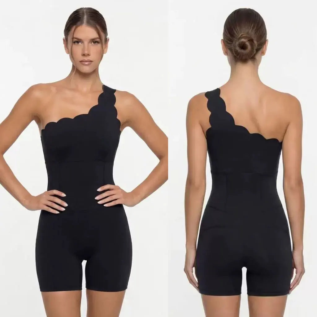 Fubeike Women Breathable Nylon Elastane Fitted One Piece Jumpsuit