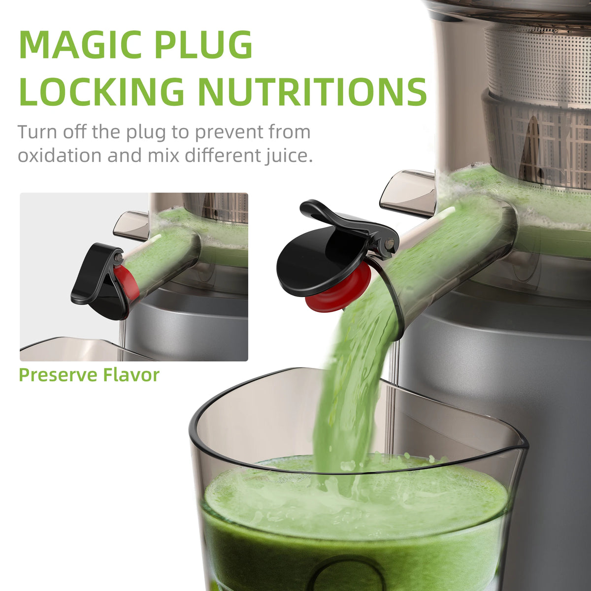 Biolomix Cold Press Juicer Wide Feed Chute Slow Masticating Extractor