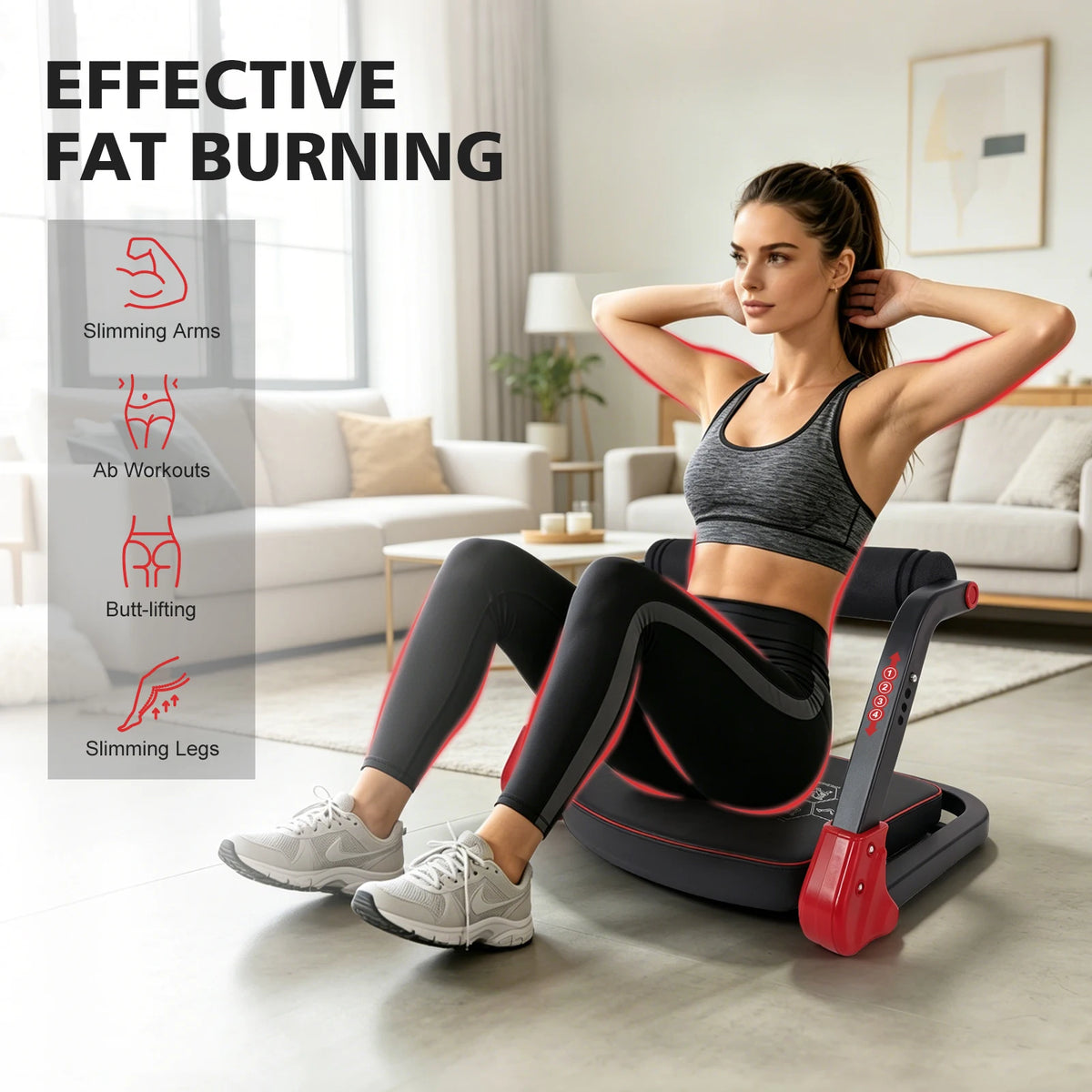 Abdominal Core Trainer Machine With Resistance Bands For Home Gym
