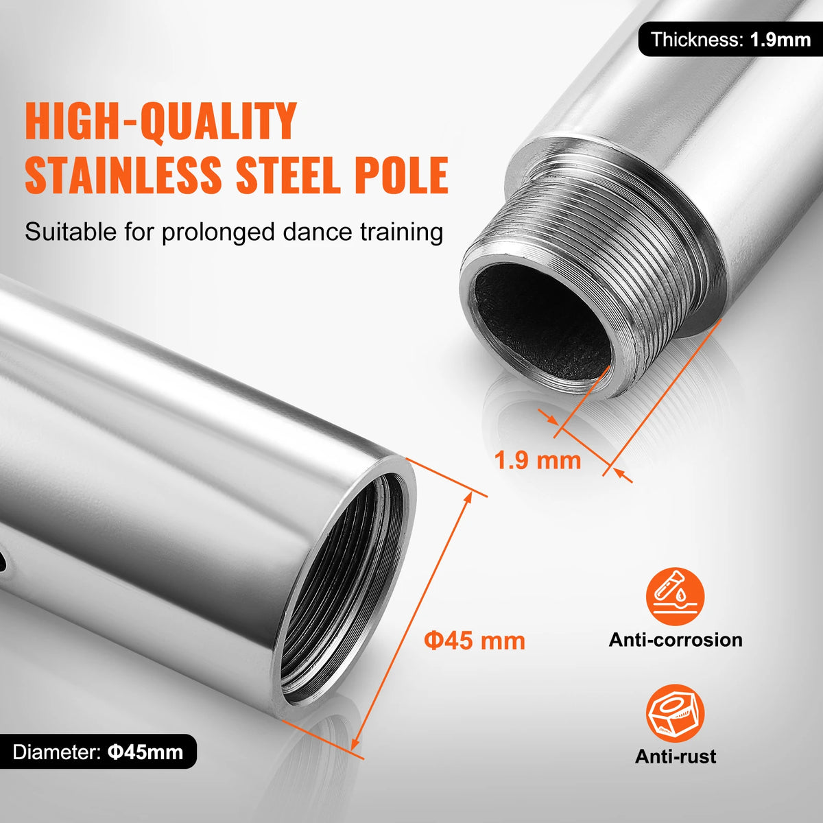 SucceBuy Professional Heavy Duty Stainless Steel Fitness Dance Pole