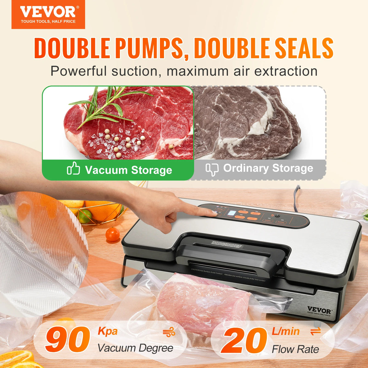 SucceBuy 130W Vacuum Sealer Food Packaging Machine For Home