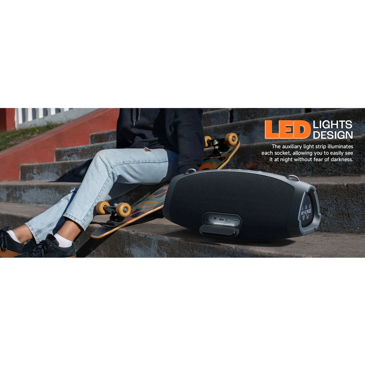 W-KING X10 Portable Waterproof Bluetooth Speaker Featuring Deep Bass