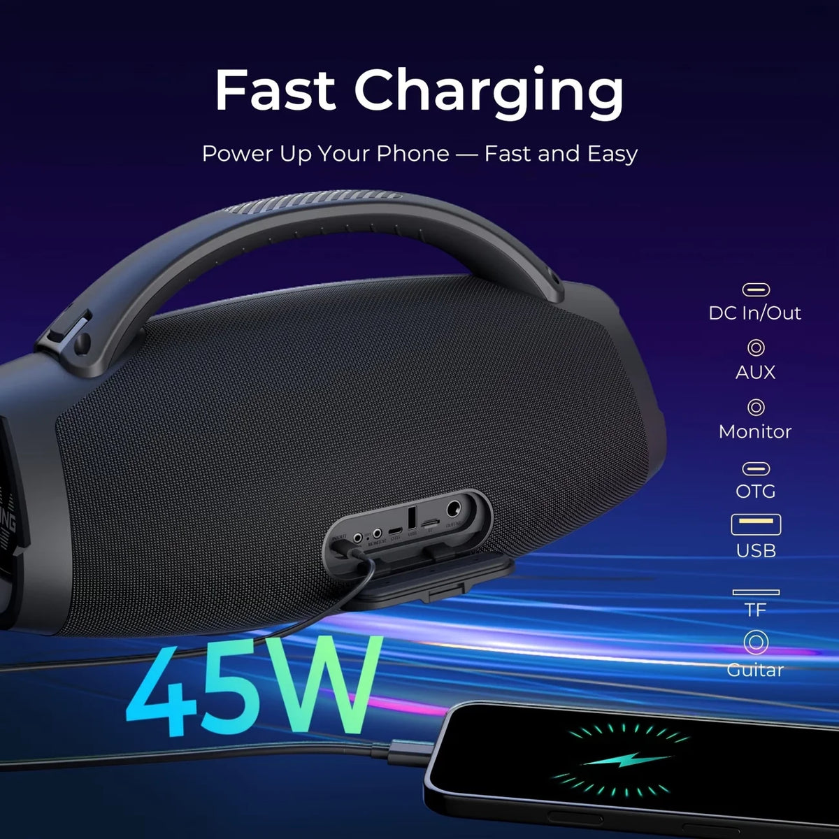 W KING X20S Portable Bluetooth Speaker Heavy Bass Output
