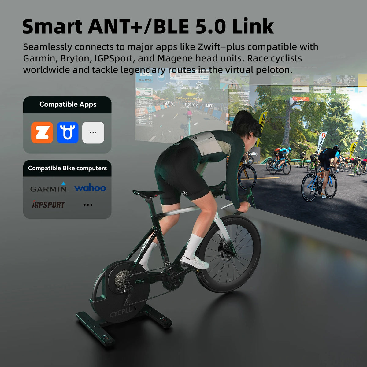 CyclPlus R200 Intelligent Direct Drive Cycling Trainer With Power Meter