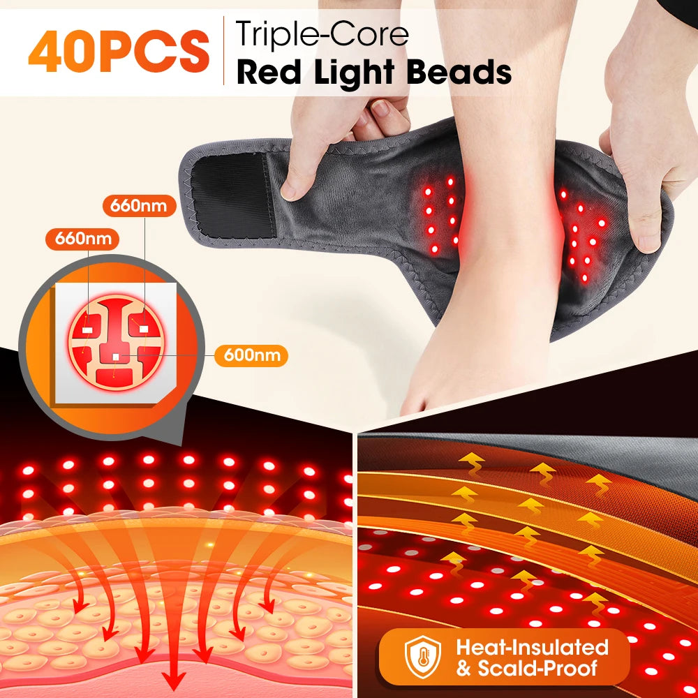 Hailicare Heated Red Light Ankle Massager With Vibration
