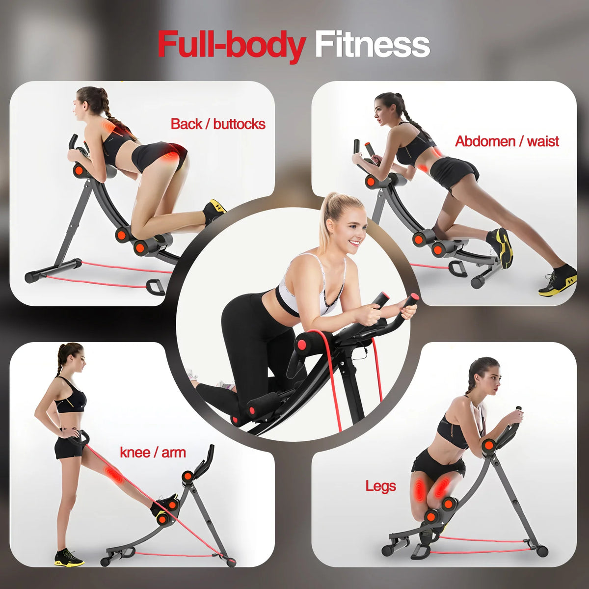 Foldable Abdominal Exerciser Core Trainer With Display For Home Gym