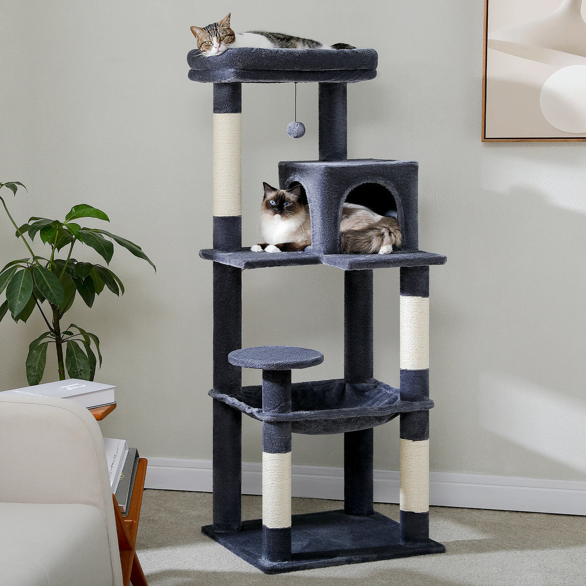 Pawz Road Multi Level Cat Tower With Hammock Sisal Posts