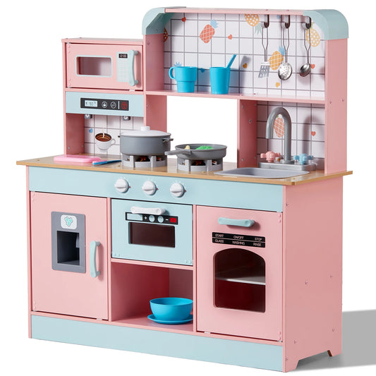 SucceBuy Kids Pretend Cooking Playset With Lights And Sounds