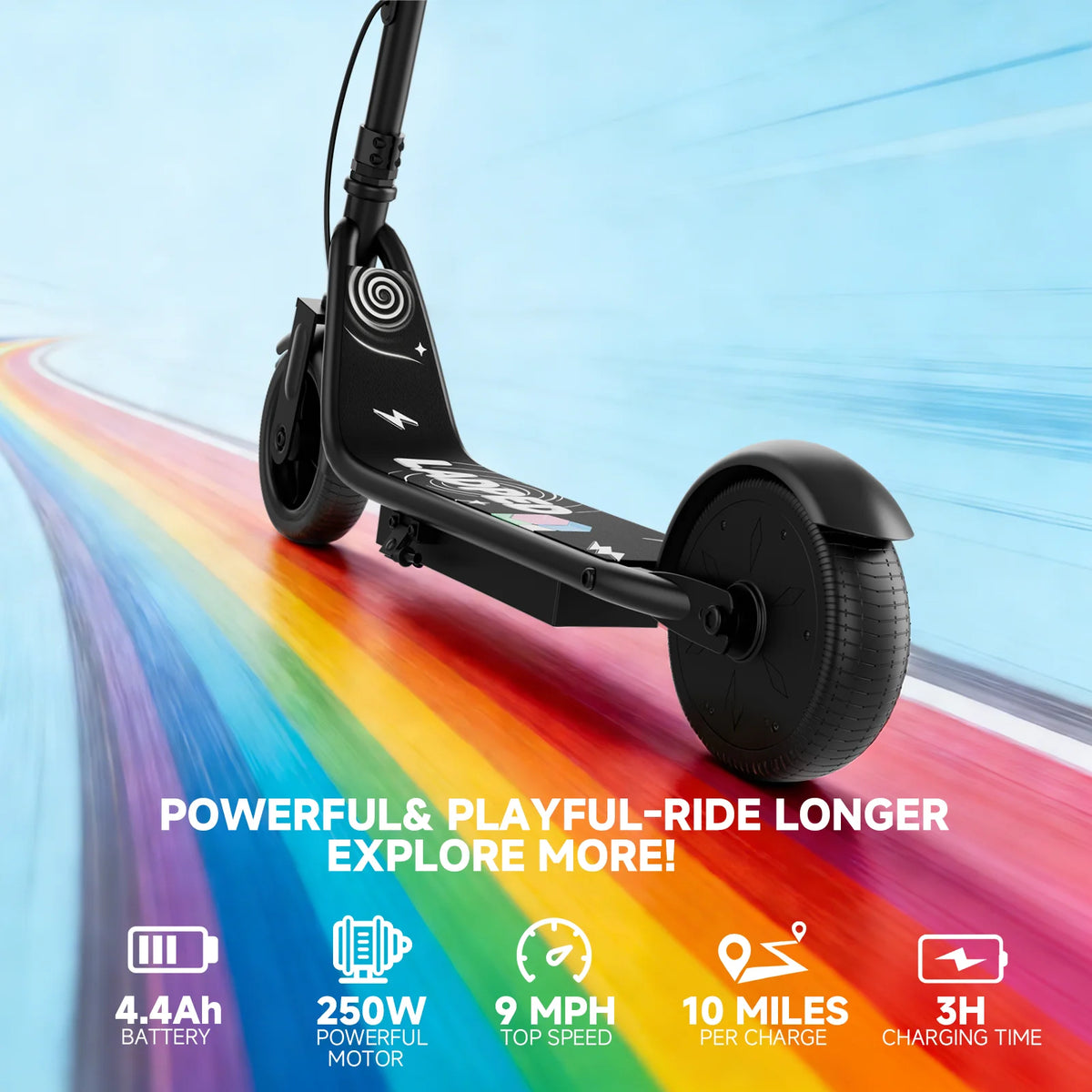 Ladped Kids Electric Scooter With 250W Motor And Three Speeds