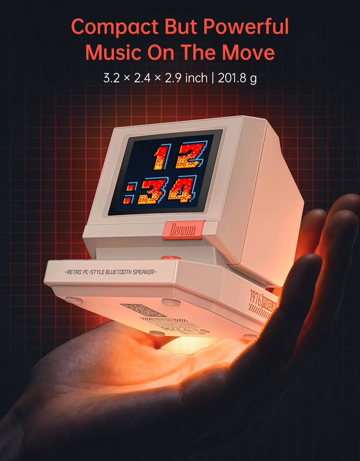 Divoom MiniToo Retro Portable Bluetooth Speaker Pixel Display