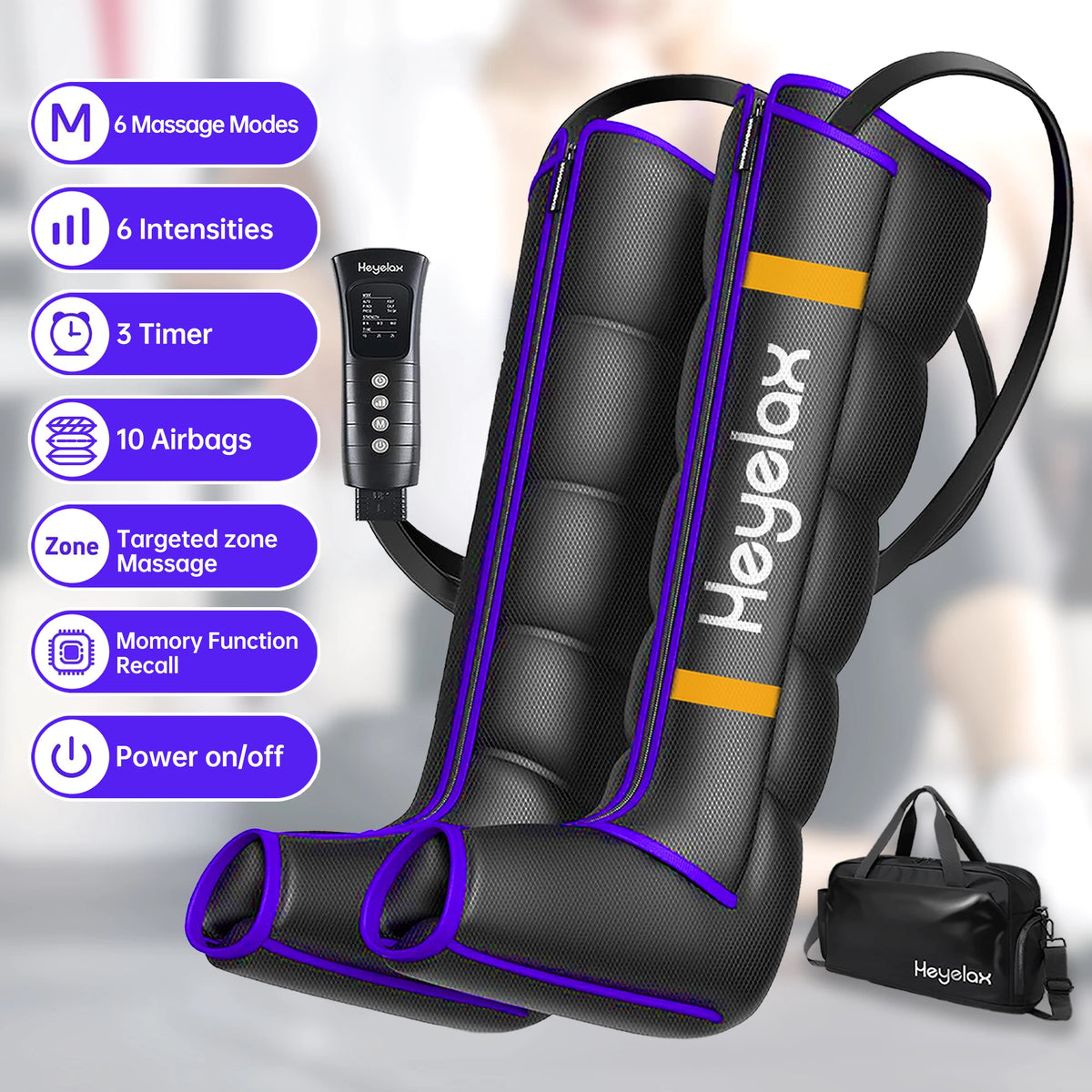 Heyelax Air Compression Leg Massager For Circulation And Recovery