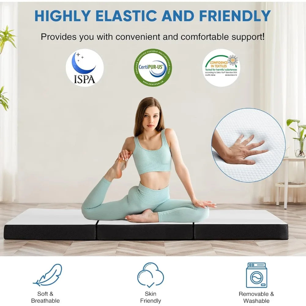 Xiaolang Tri Fold Memory Foam Mattress Portable Floor Bed