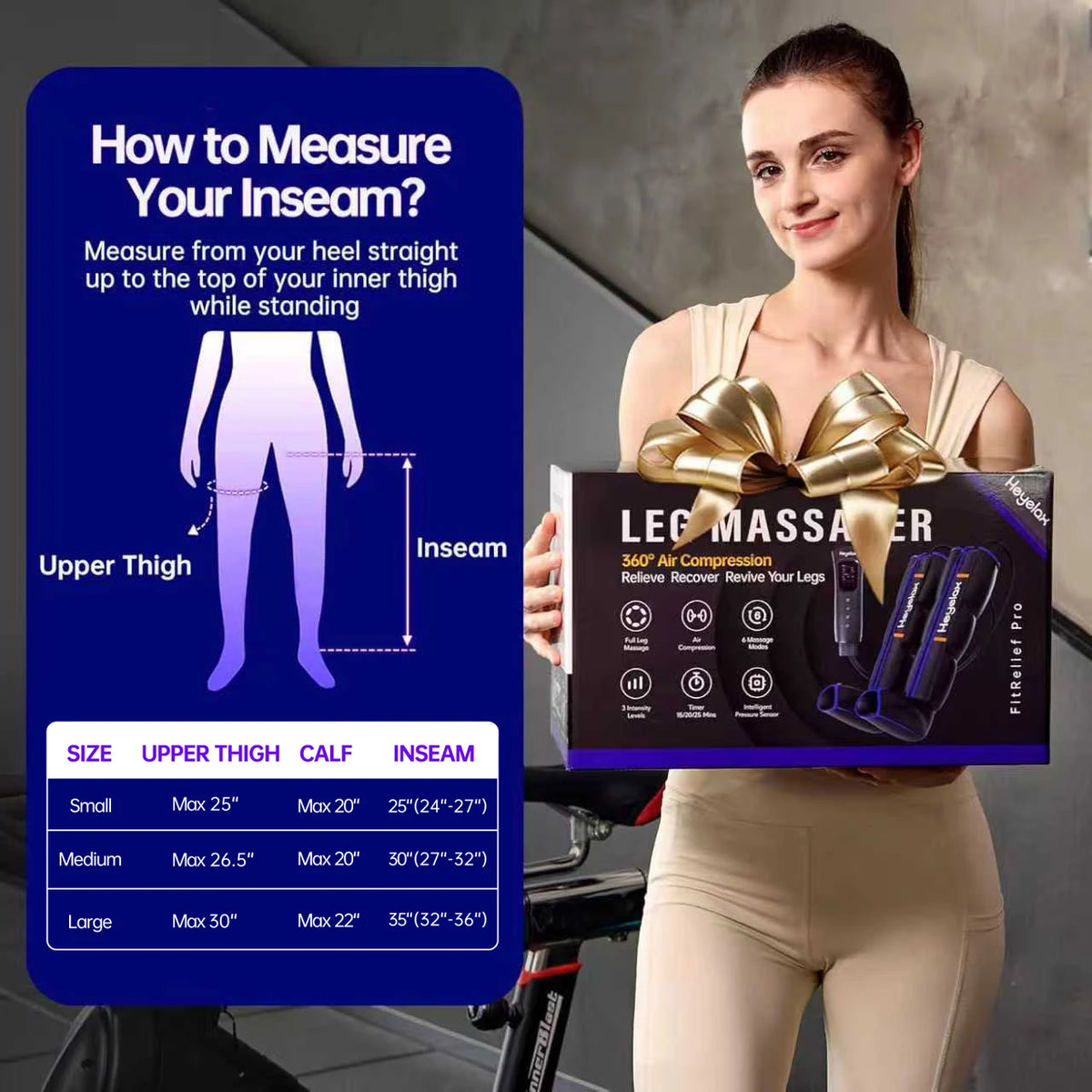 Heyelax Air Compression Leg Massager For Circulation And Recovery