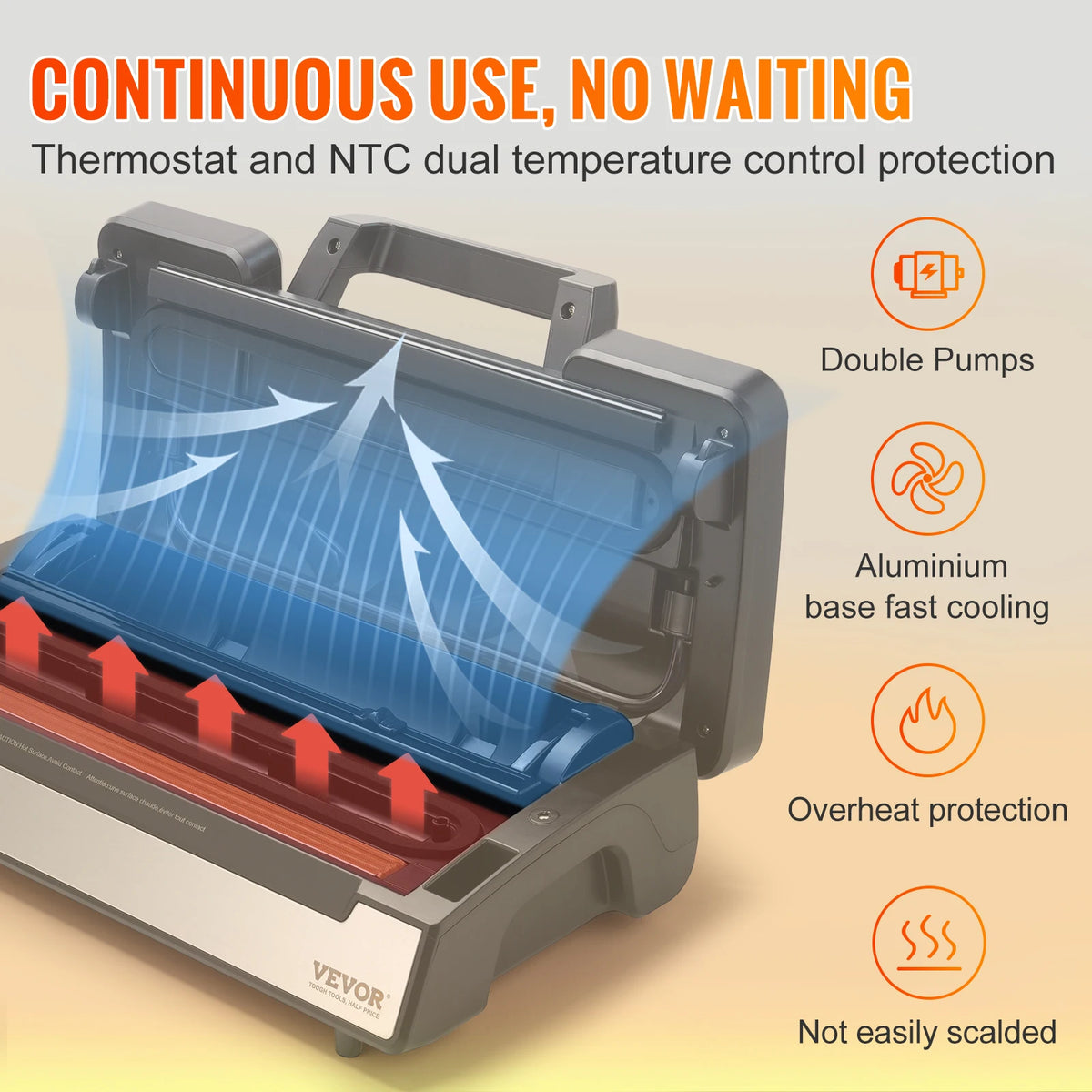 SucceBuy 130W Vacuum Sealer For Household Food Preservation