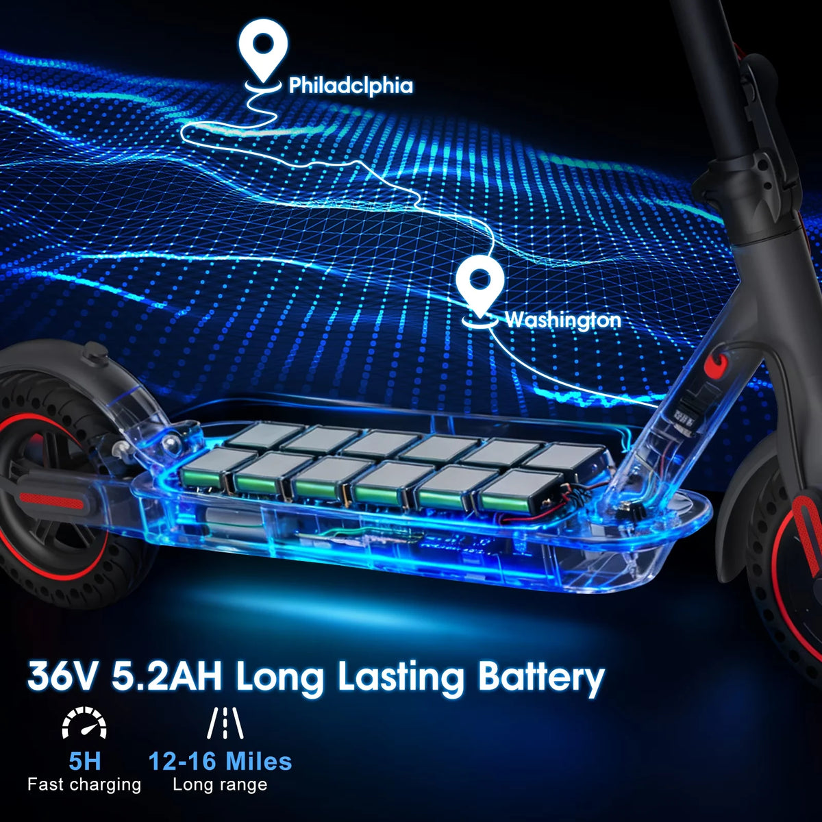 Obx Foldable Electric Scooter 350W Motor 16 Mile Range Adults