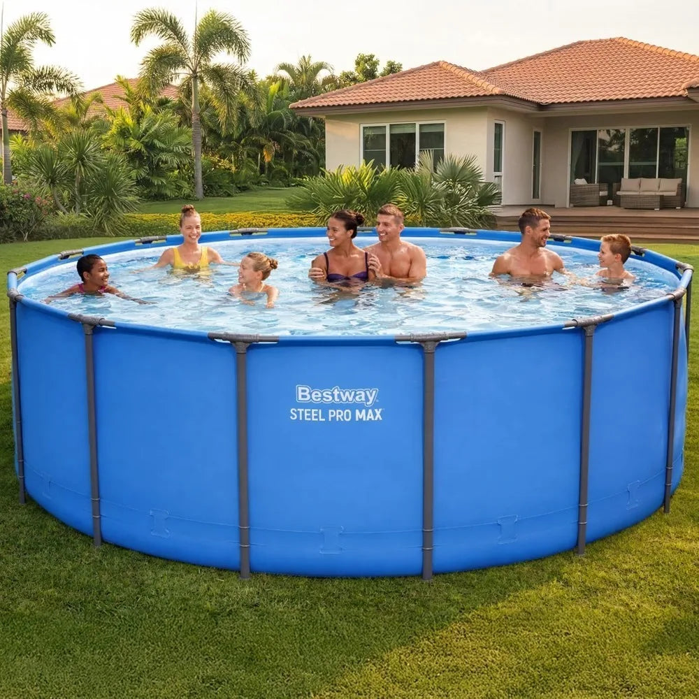 Steel Pro MAX Above Ground Round Metal Frame Outdoor Pool