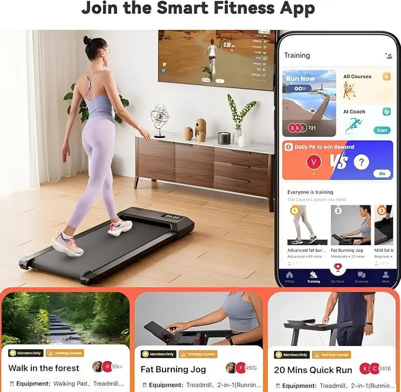 Superun Two In One Walking Treadmill With App Remote Control