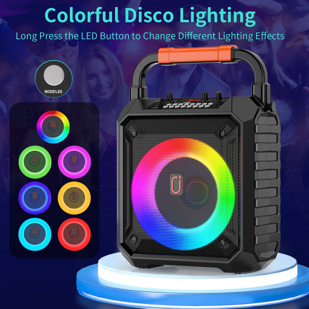 FanFun Wireless Karaoke Speaker With Dual Mics And Party Lights