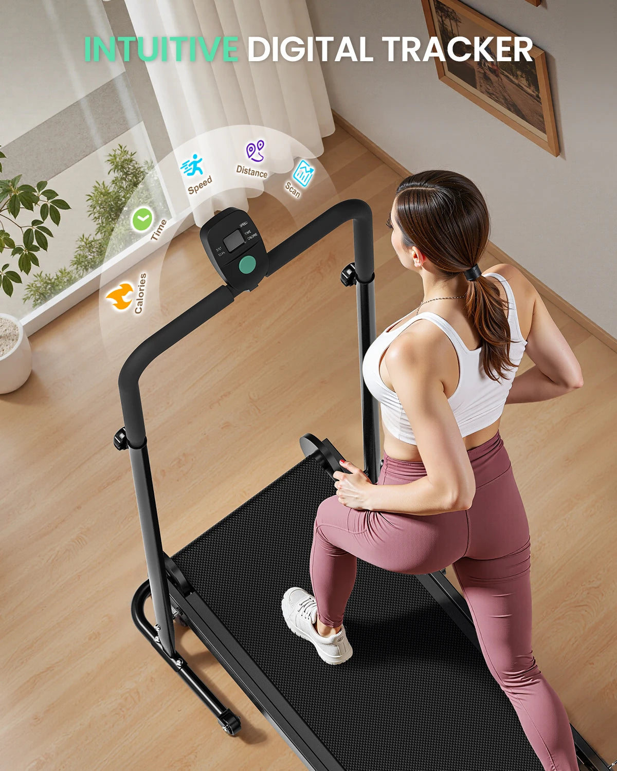 Akluer Manual Treadmill With Dual Flywheel And Foldable Design