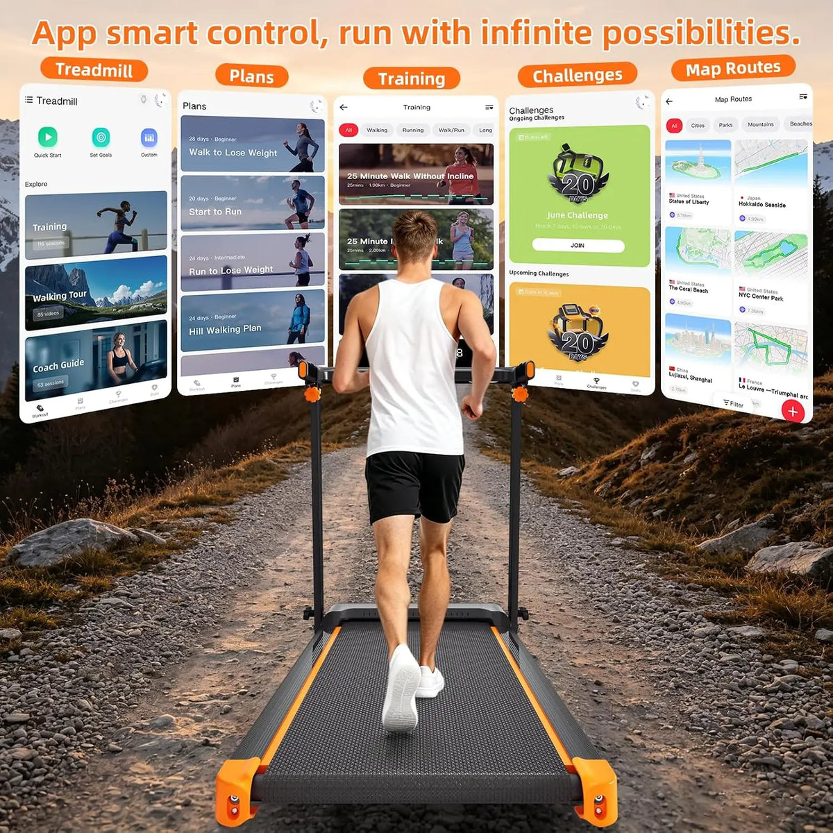 Foldable Walking Pad Treadmill With Adjustable Incline And Bluetooth