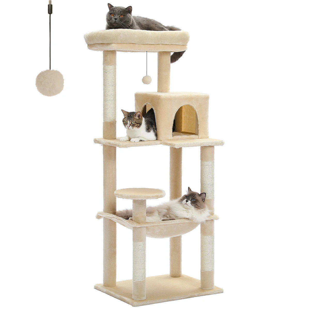 Pawz Road Multi Level Cat Tower With Hammock Sisal Posts