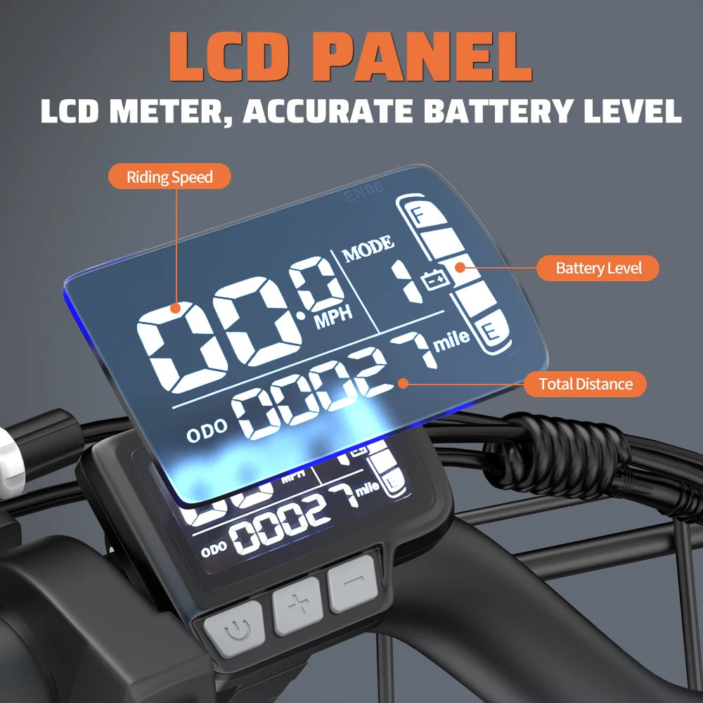 Kickwey LD20 1500W Electric Fat Tire Bike With 48V Battery