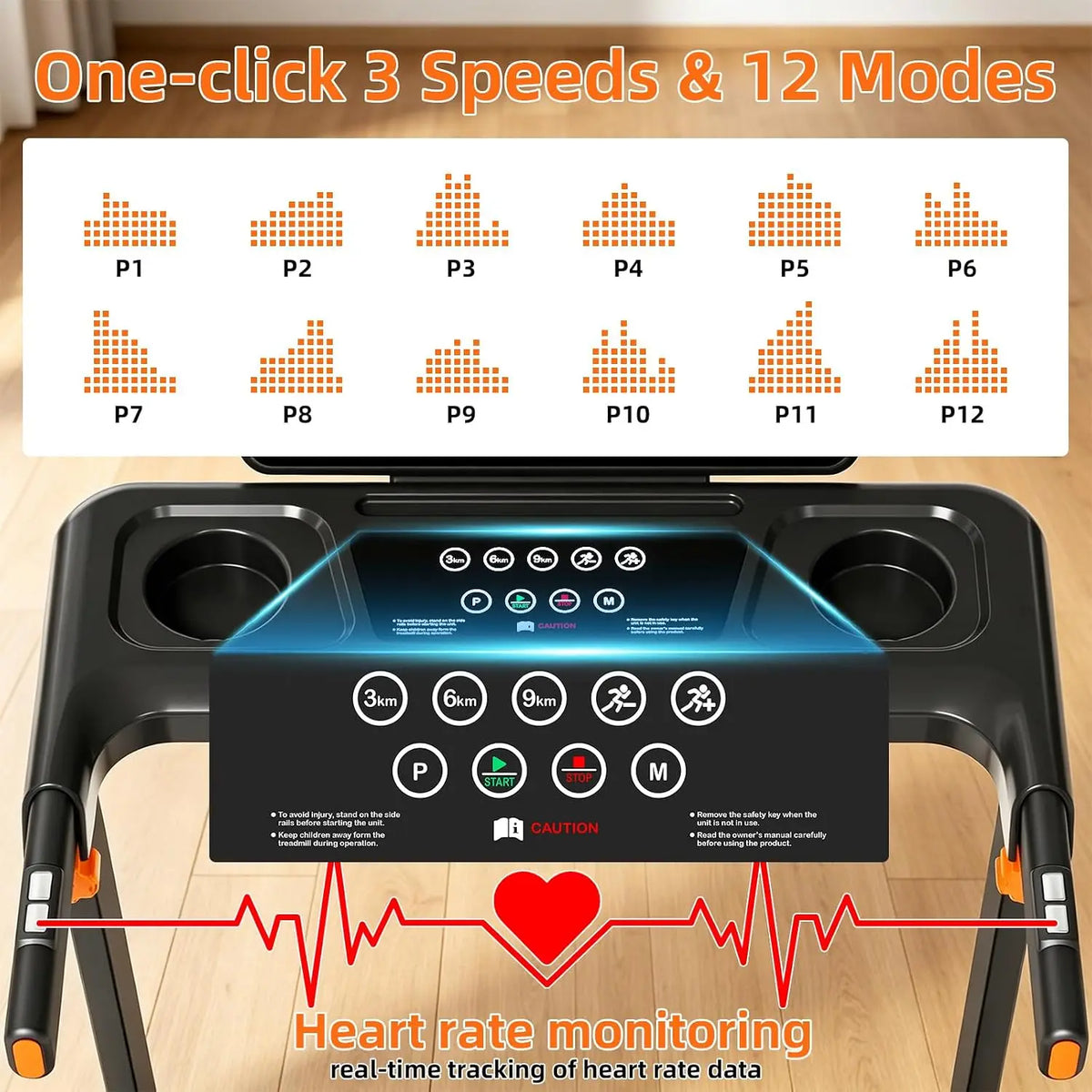 Foldable Walking Pad Treadmill With Adjustable Incline And Bluetooth