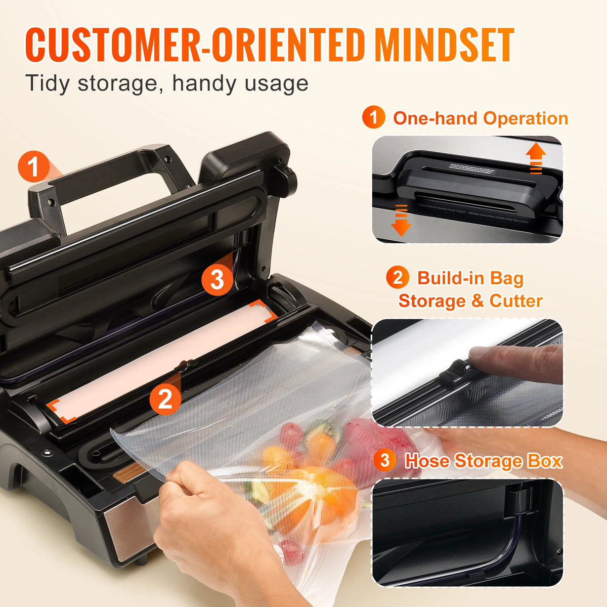 SucceBuy 130W Vacuum Sealer For Household Food Preservation