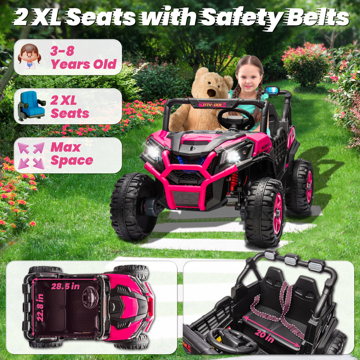 Joyracer 24V Electric Remote Off Road UTV Ride On Car
