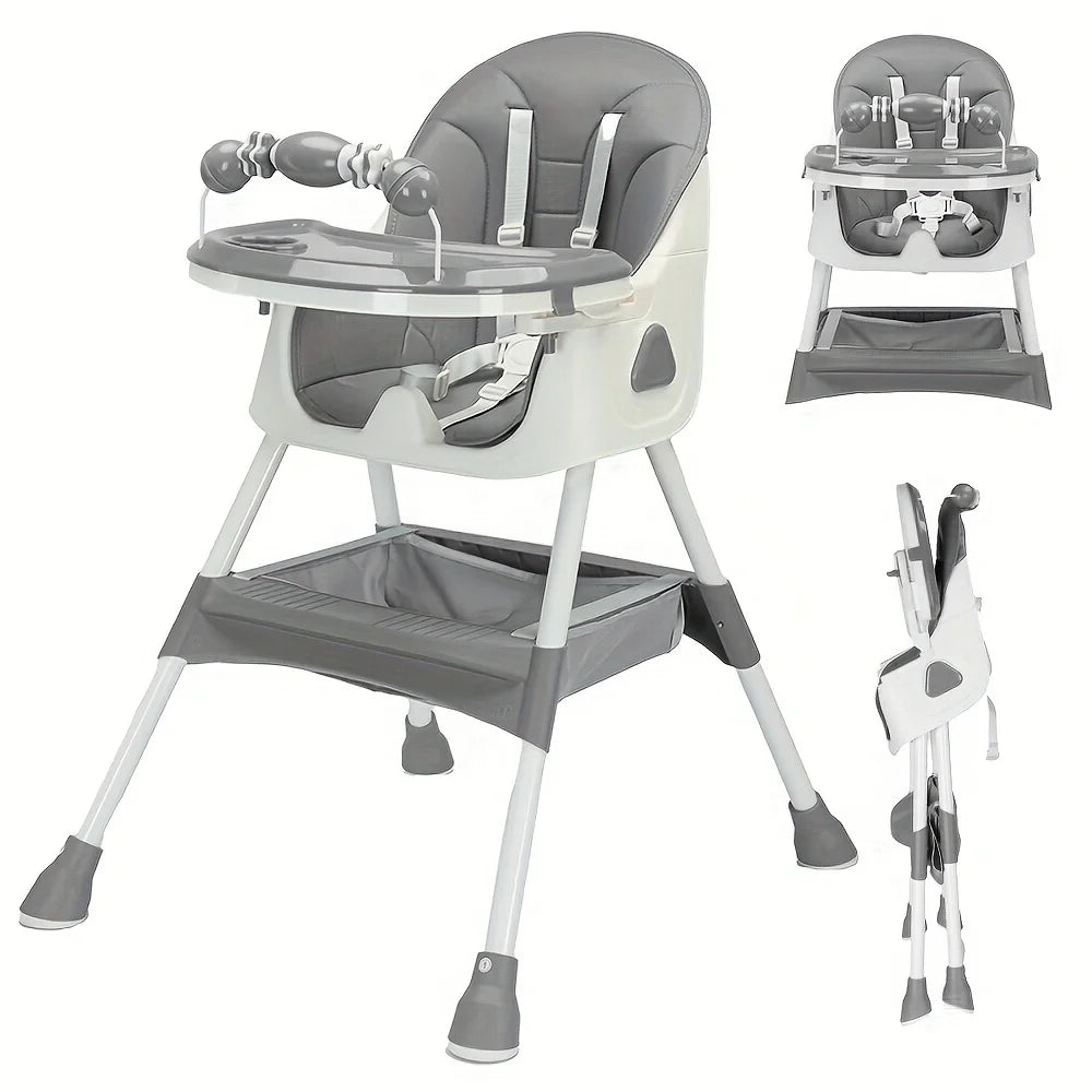 Piorlado Foldable Baby High Chair With Tray And Rack