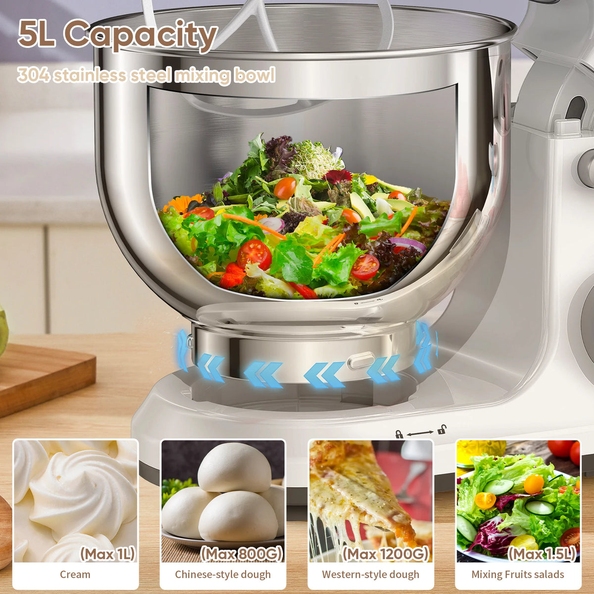 BioloMix 11 Speed Kitchen Stand Mixer With Digital Display