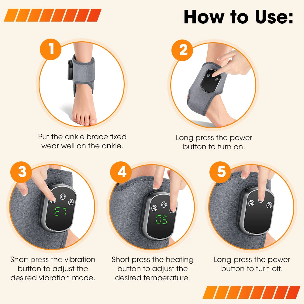 Hailicare Heated Red Light Ankle Massager With Vibration