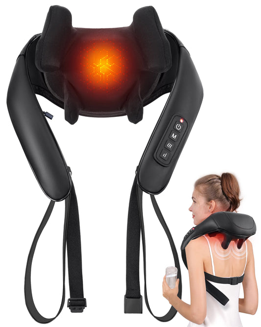 MASGRE Cordless Shiatsu Neck And Shoulder Massager With Heat