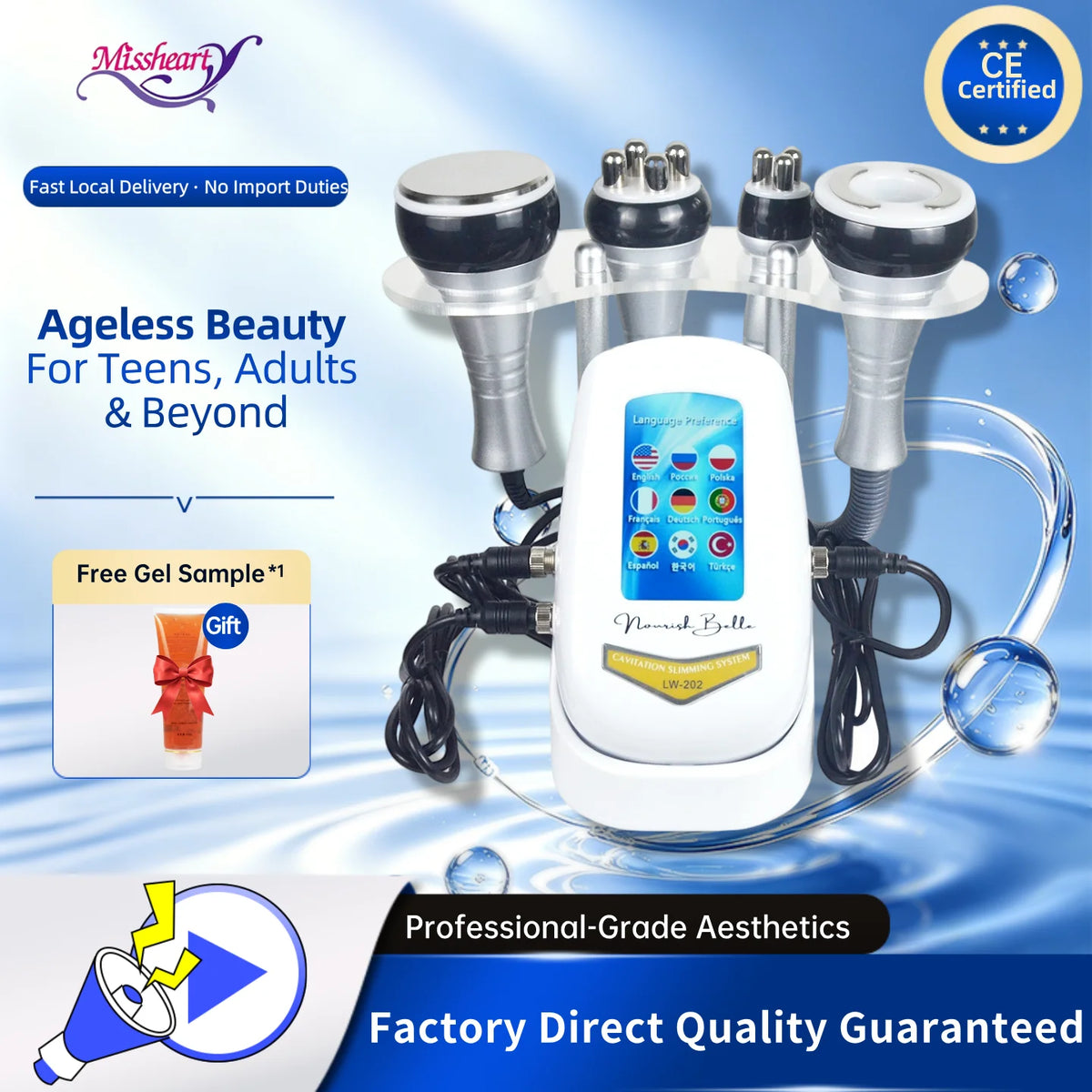 Missheart 40K 4In1 Cavitation Body Slimming Skin Tightening Device
