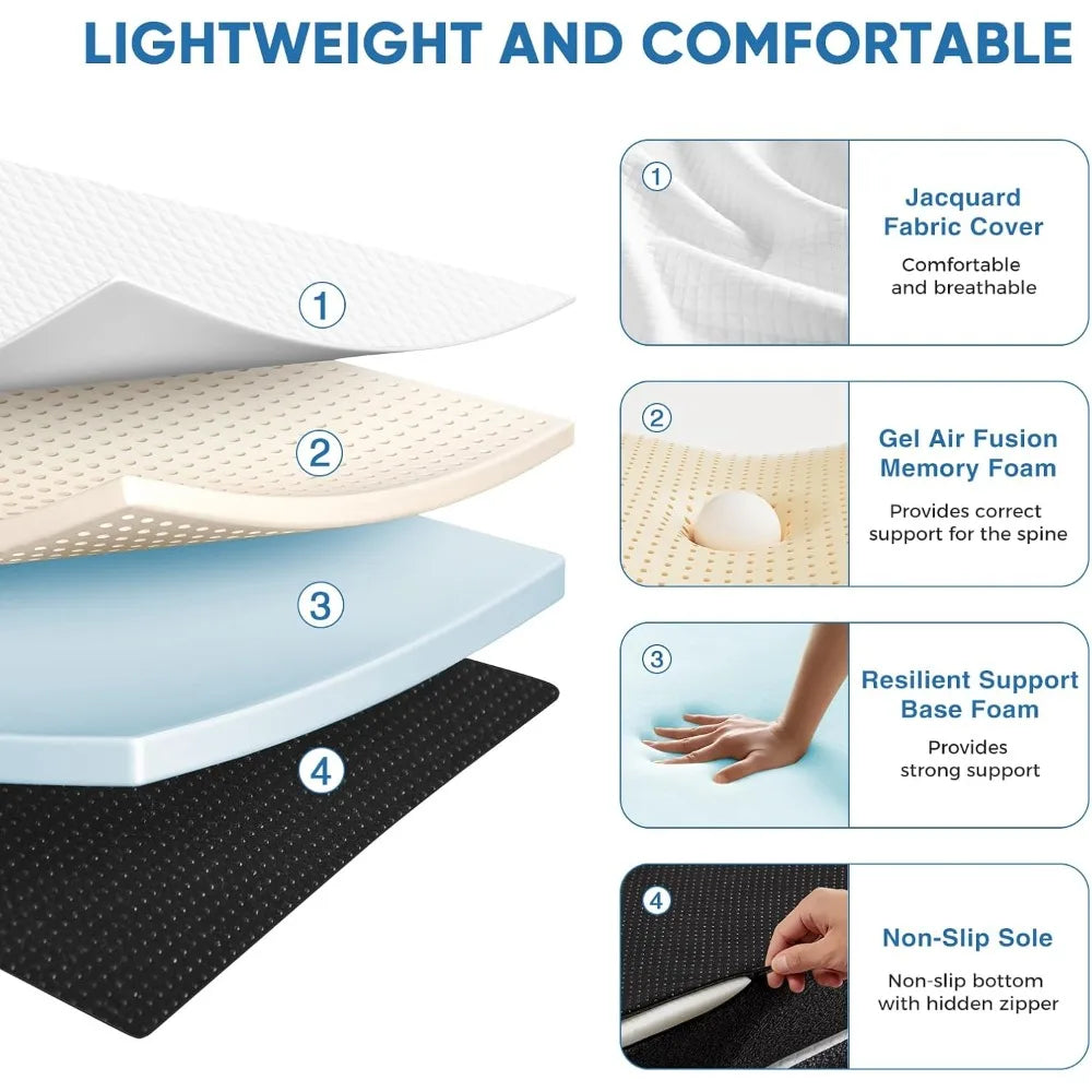 Xiaolang Tri Fold Memory Foam Mattress Portable Floor Bed