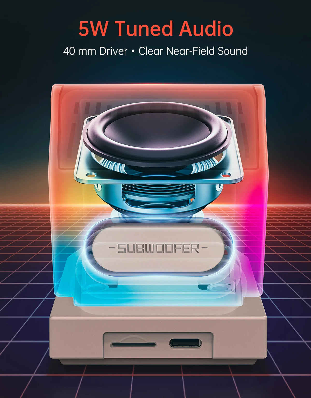 Divoom MiniToo Retro Portable Bluetooth Speaker Pixel Display