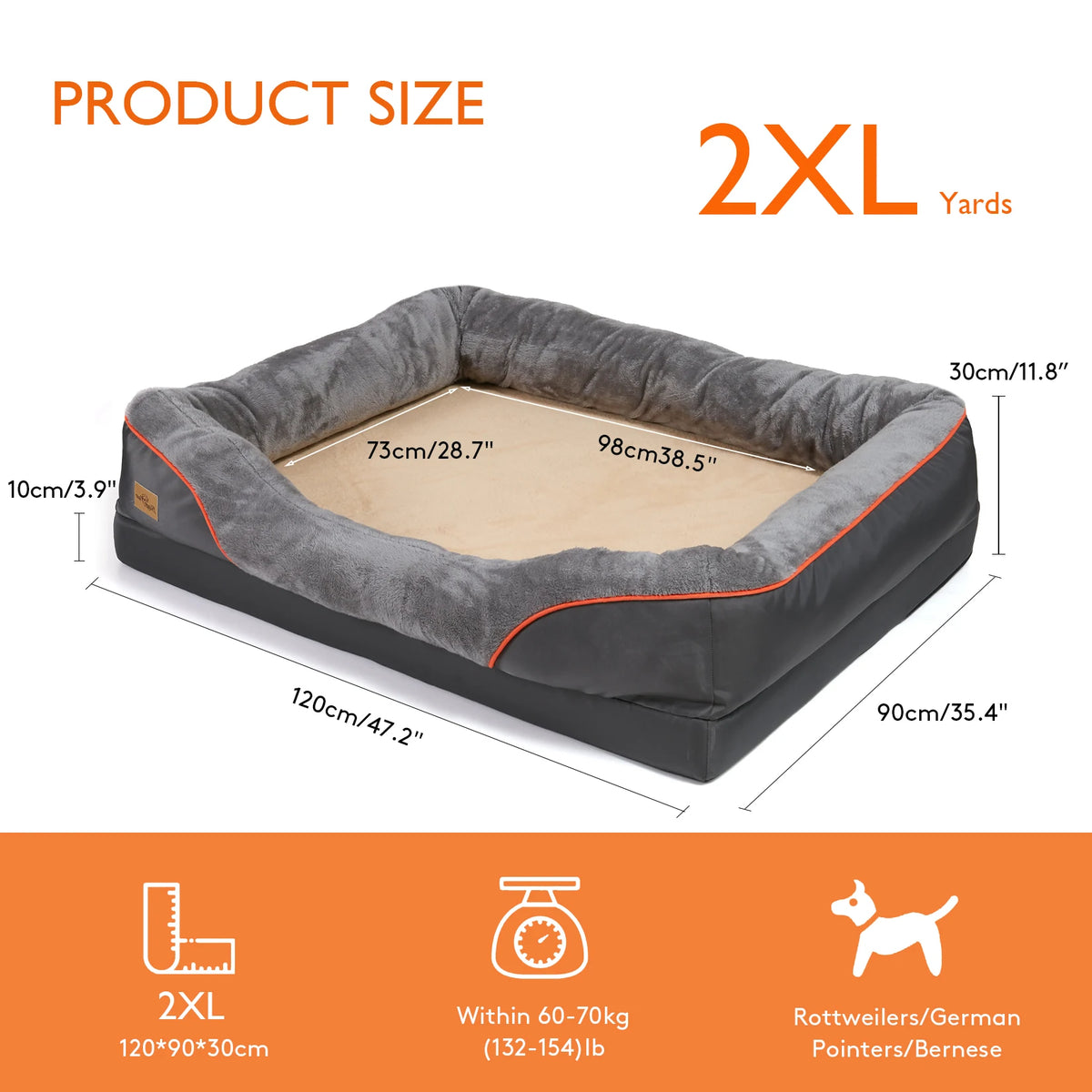 Bingopaw Soft Fleece Dog Bed Removable Washable Waterproof Cover