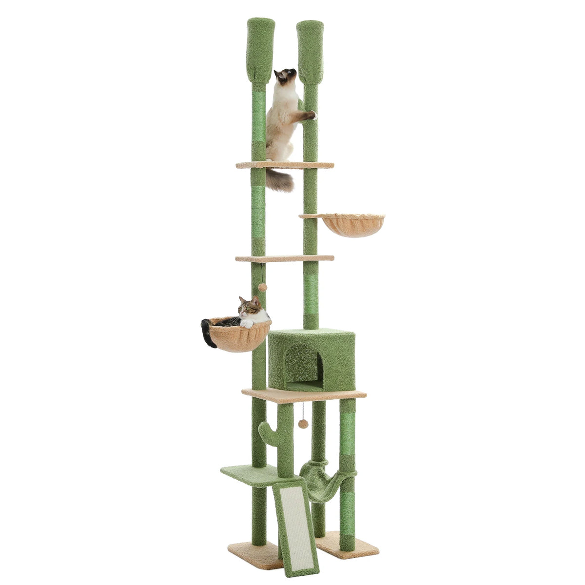 PAWZ Road Cactus Cat Tree With Hammocks Condos Scratching Posts